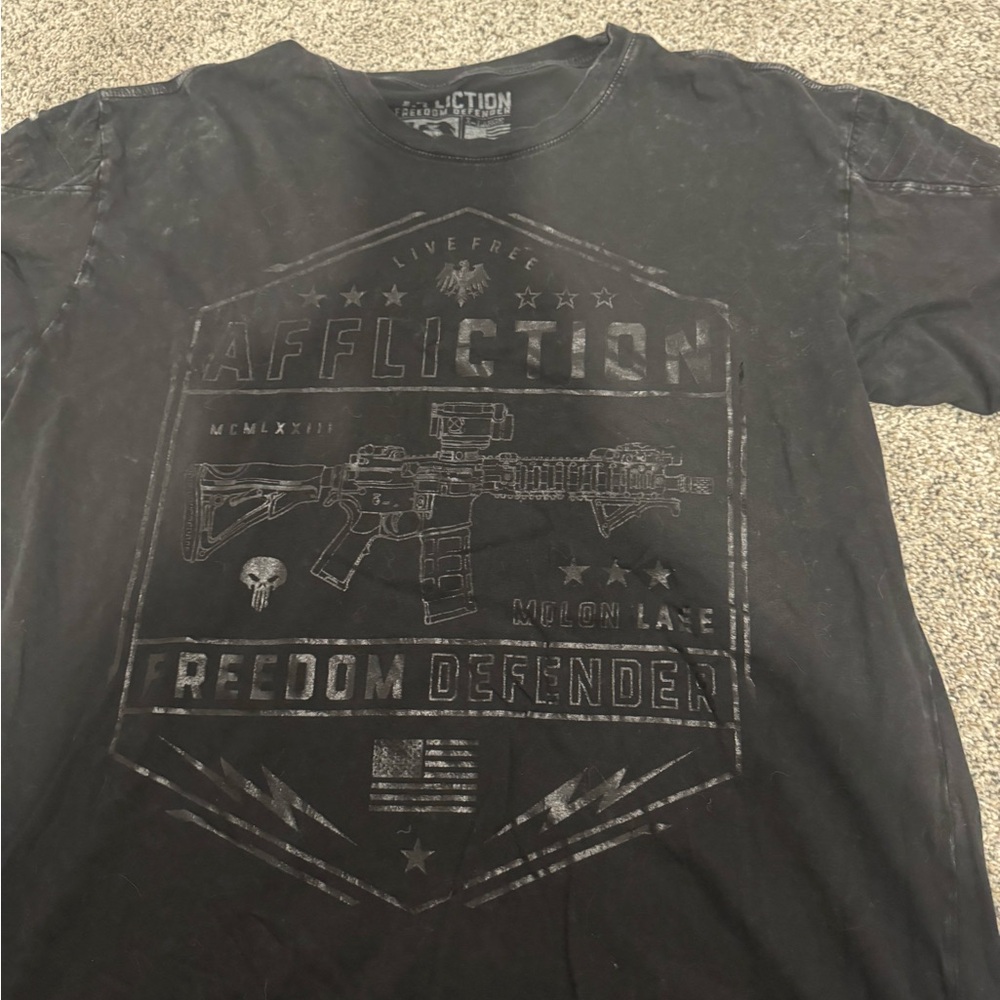 Affliction Men's Charcoal Freedom Defender Tee